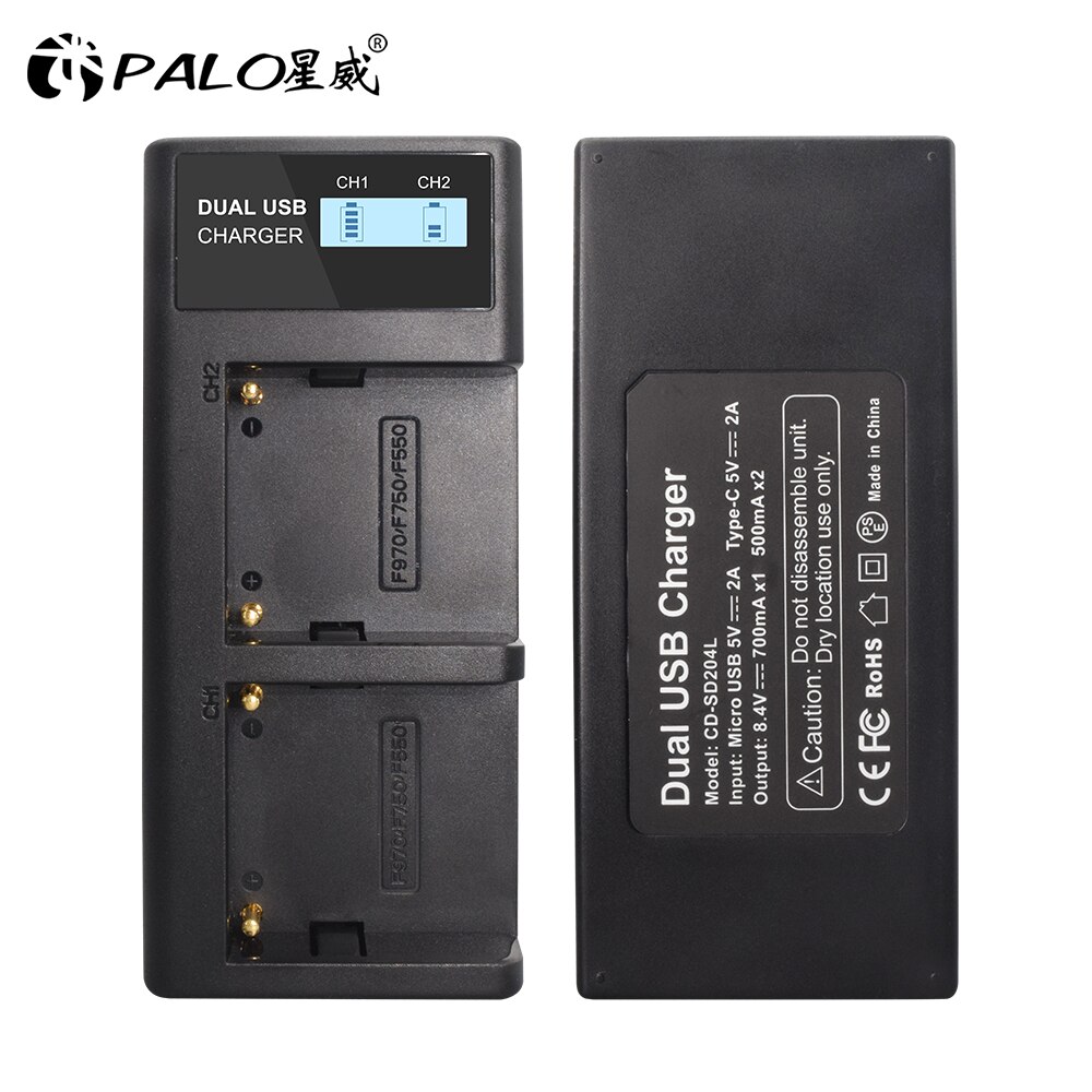 PALO NP-F960 NP-F970 NPF960 NPF970 Chargeur de Batterie D&#39;AFFICHAGE à CRISTAUX LIQUIDES pour SONY F960 F970 F930 F950 F770 F570 CCD-SC55 NP-F550 NP-F770 NP-F750