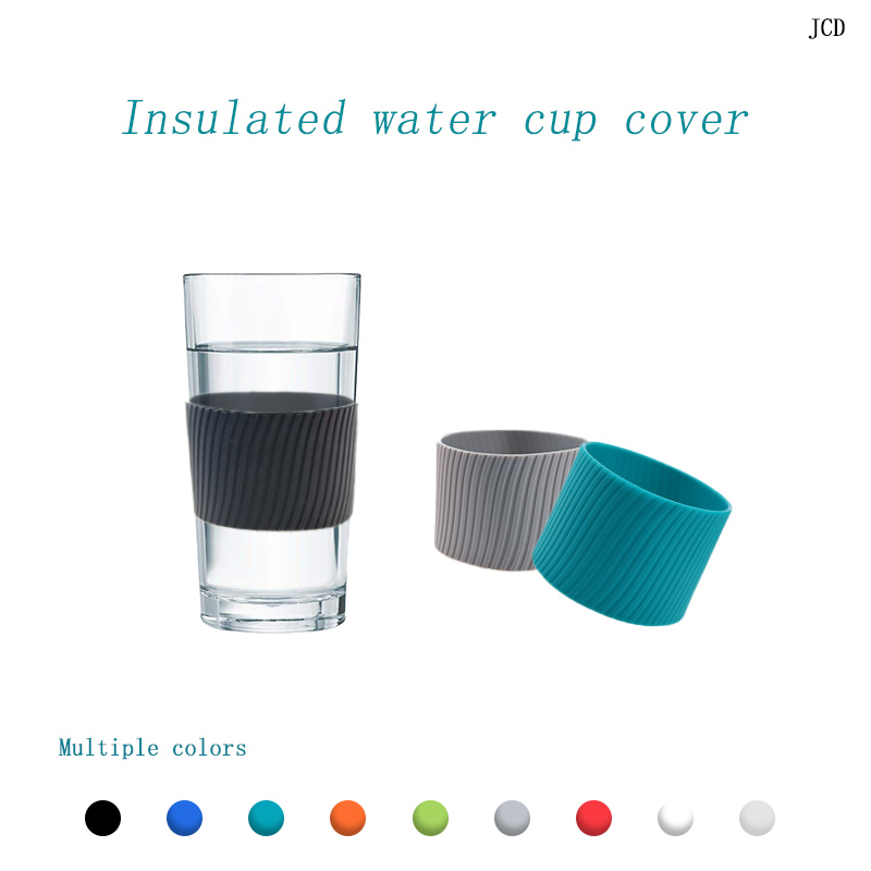 JCD 8cm Silicone Ceramic Cup Sleeves Coffee Mug Wraps Sleeves Recyclable Heat Proof Glass Water Cup Sleeves Cover Home Tools