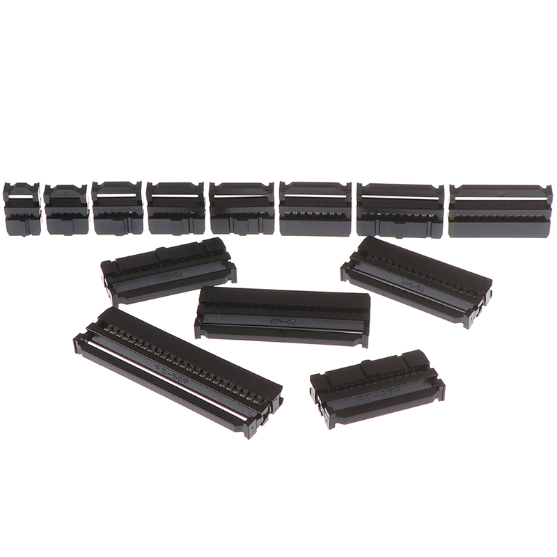 10set 6/8/10/12/14-50Pin IDC Socket Pin Dual Rij Toonhoogte 2.54mm IDC connector 6-50 Pin Kabel Socket Plug Lint Kabel Connector