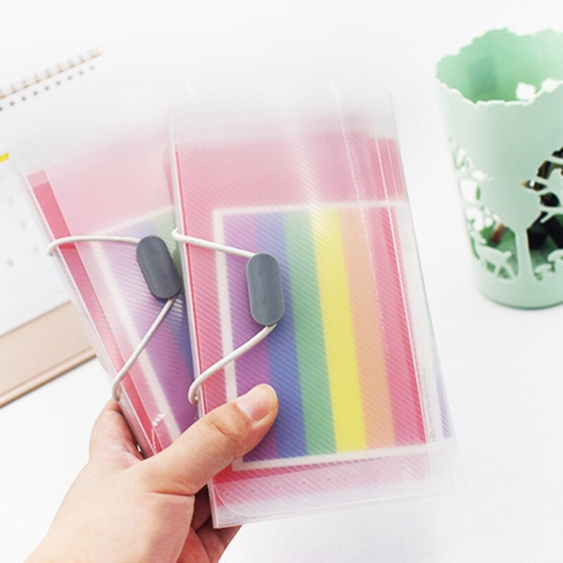 For 13 Pockets Organ Protable A6 Rainbow Expanding File Folder Office Organizer Document Holder Bag Bills Storage Box