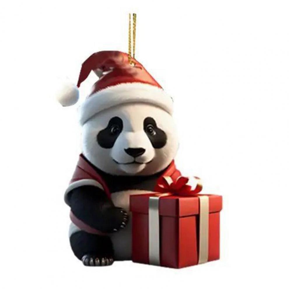 Julepanda tau dekorasjon tegneserie panda ornament festlig juletre hengende ornamenter sett tegneserie til til hjemmet: Grå
