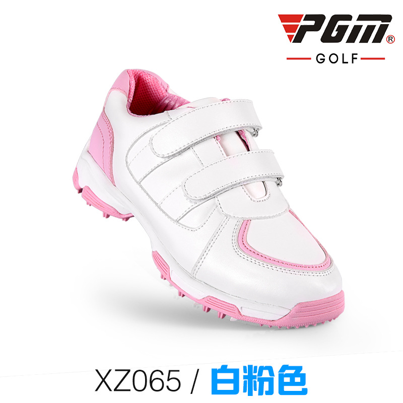 PGM freundlicher Golf Schuhe Mädchen Jungen Anti-Schleudern Atmungsaktive und wasserdichte Außen freundlicher Turnschuhe Sport Schuhe XZ065: Weiß Rosa / 36