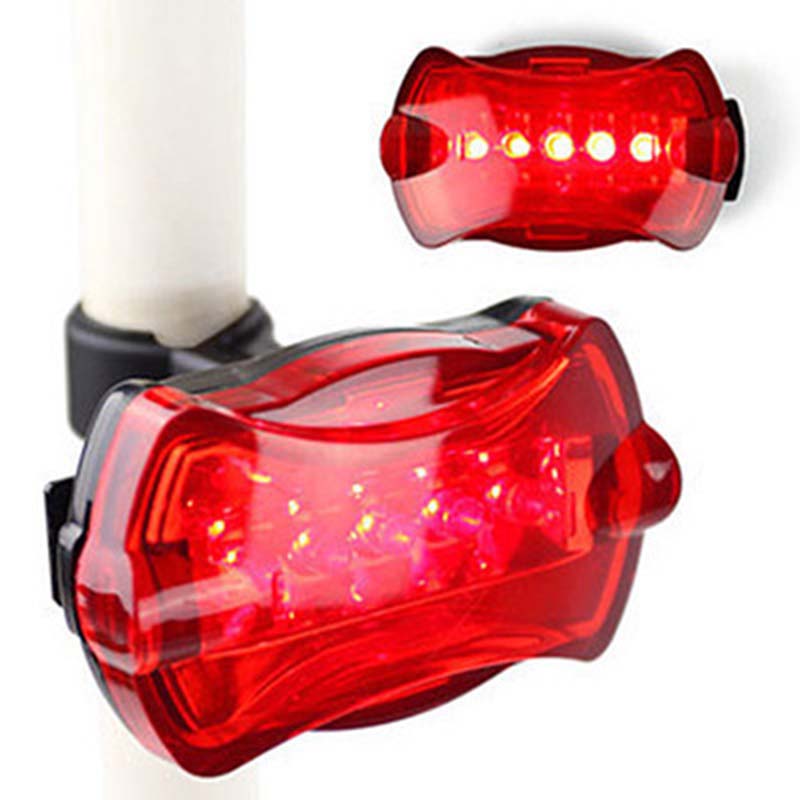5LED Bike Light 6Flash Modus Fietsen Veiligheid Fiets Achter Lamp Waterdicht Fiets Achterlicht Waarschuwing Lamp Knippert