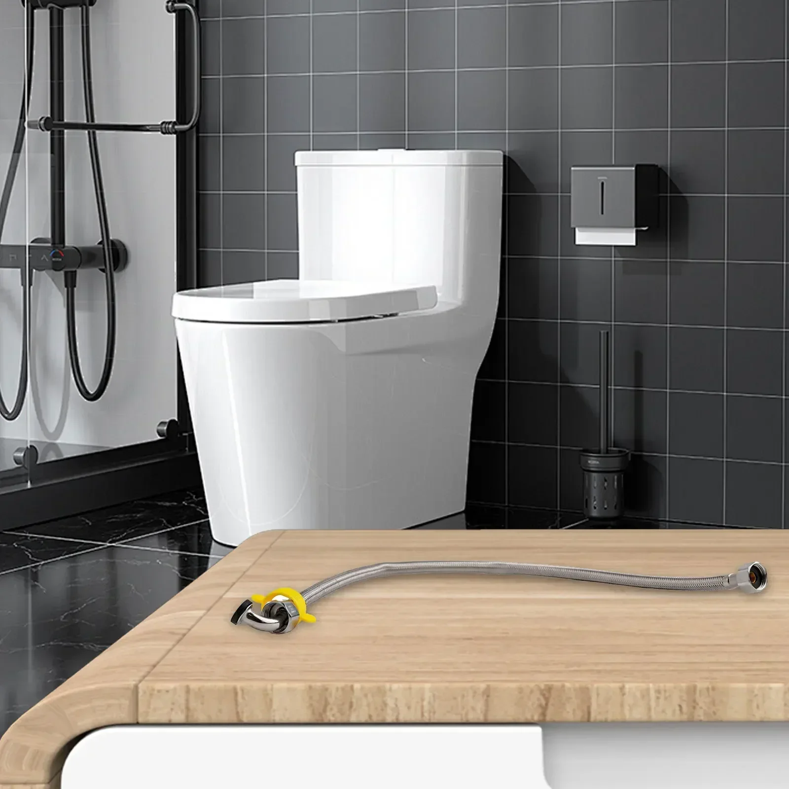 Geflochtene Schlauchanschlüsse, Ellenbogen, flexibler Schlauch, Badezimmer, Kessel, hochdruckbeständig, langlebig, für Badezimmer