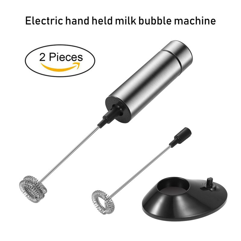 Elektrisk mjölkskummare kaffemixer 2 visp mjölkskummare köksmixer för cappuccino äggvisp drycker mixer med stativ