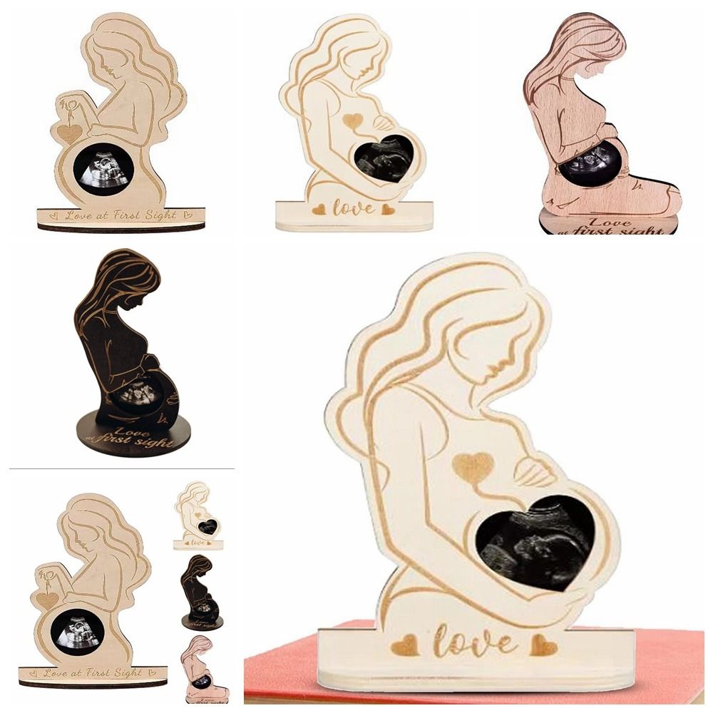 Kreative Handwerk Ultraschall Fotorahmen Holz DIY Baby Ultraschall Stand Zeichen handgemachte Baby Ultraschall Familie