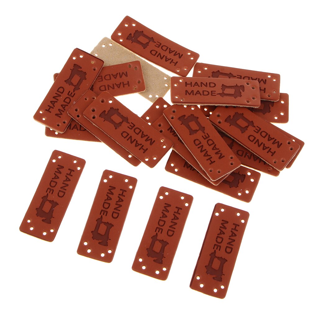 20x ręcznie robione skórzane etykiety skórzane metki ręcznie robione naszywki na odzież
