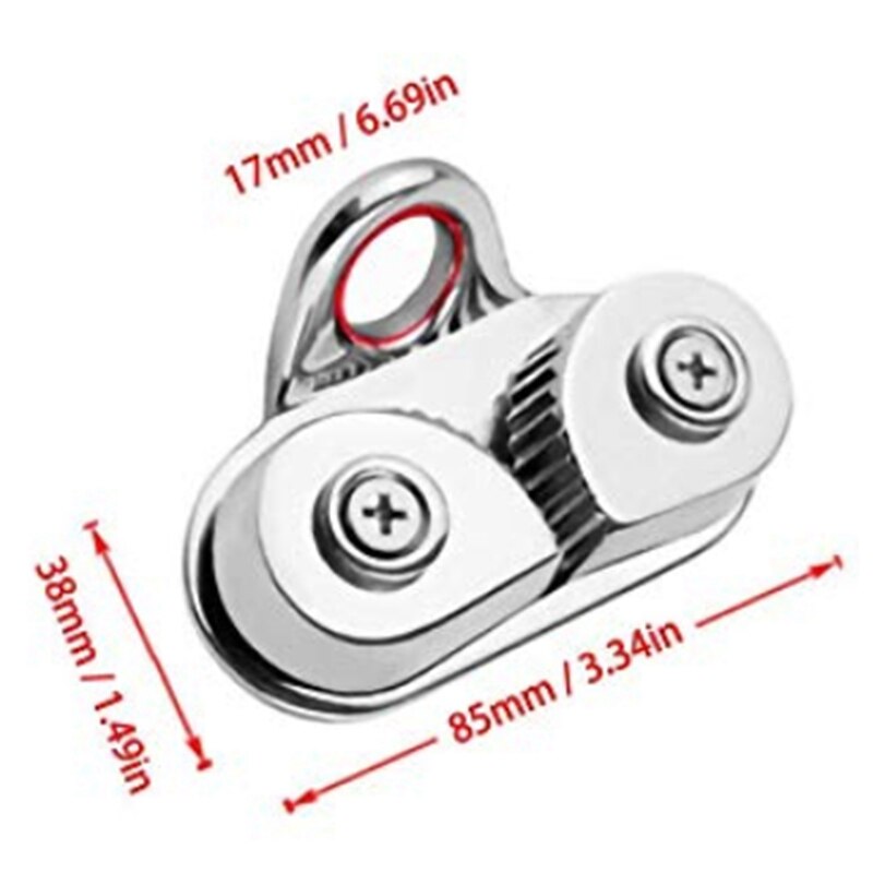 Claquette à came en acier inoxydable 316 | Avec anneau de leader, Cleats à came de bateau, Matic leader de voile Marine, Kayak canoë