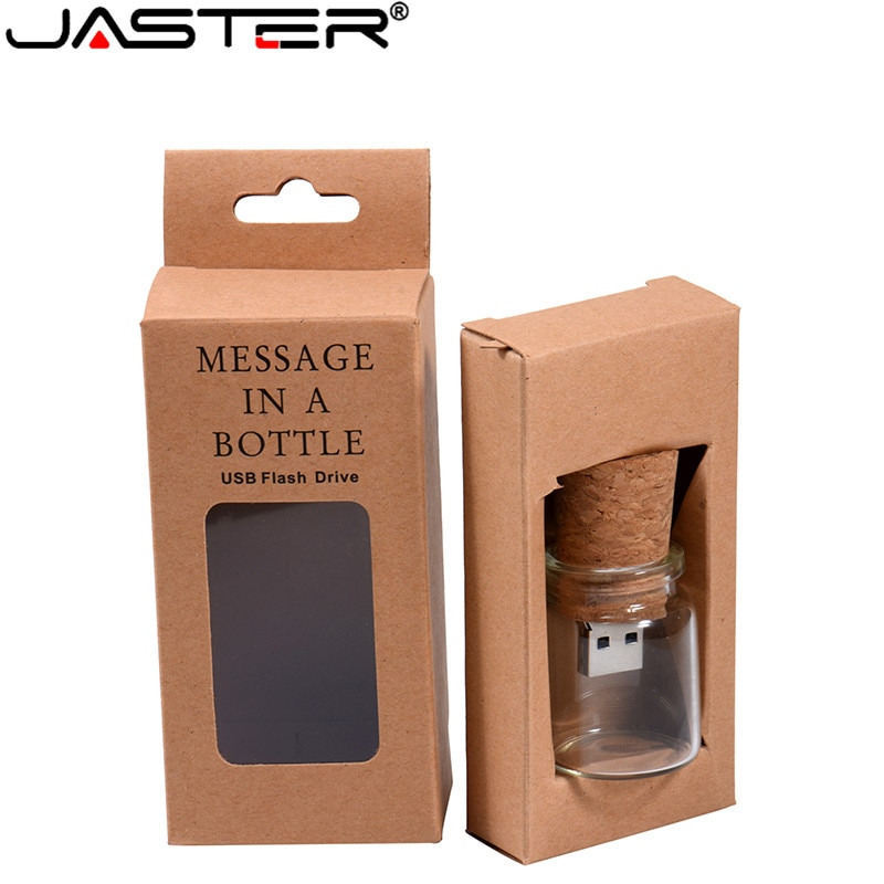 JASTER Stylish Drift bottle + cork USB flash drive USB 2.0 4GB 8GB 16GB 32GB 64GB Photography Memory storage U disk