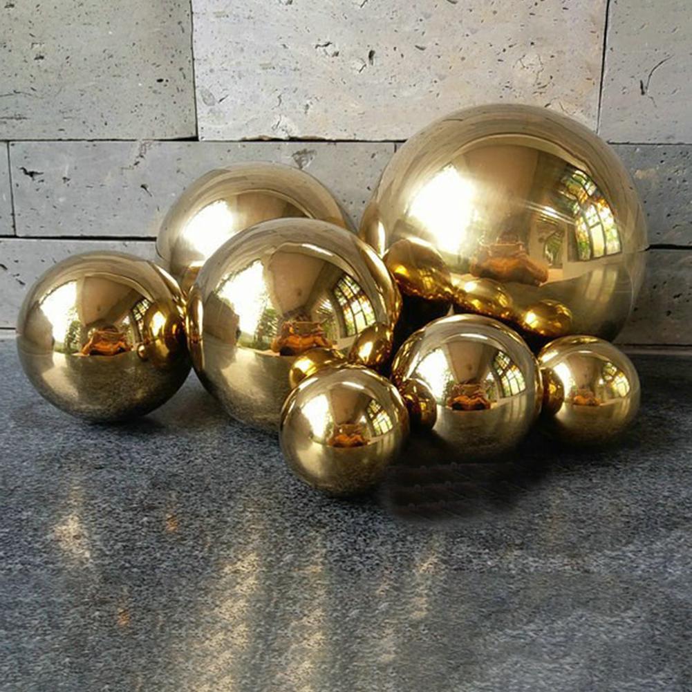 Stainless Steel Sphere Titanium Gold Hollow Ball Seamless Home & Garden Decoration Mirror Ball Sphere Globe