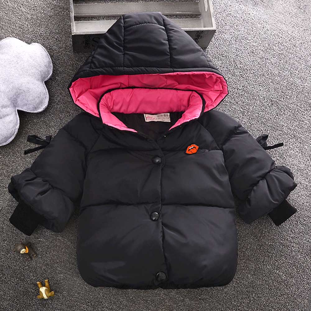 autumn winter children's clothing children's cotton padded jacket boy and girls jacket 2 3 4 5T years old clothing: Black / 2T