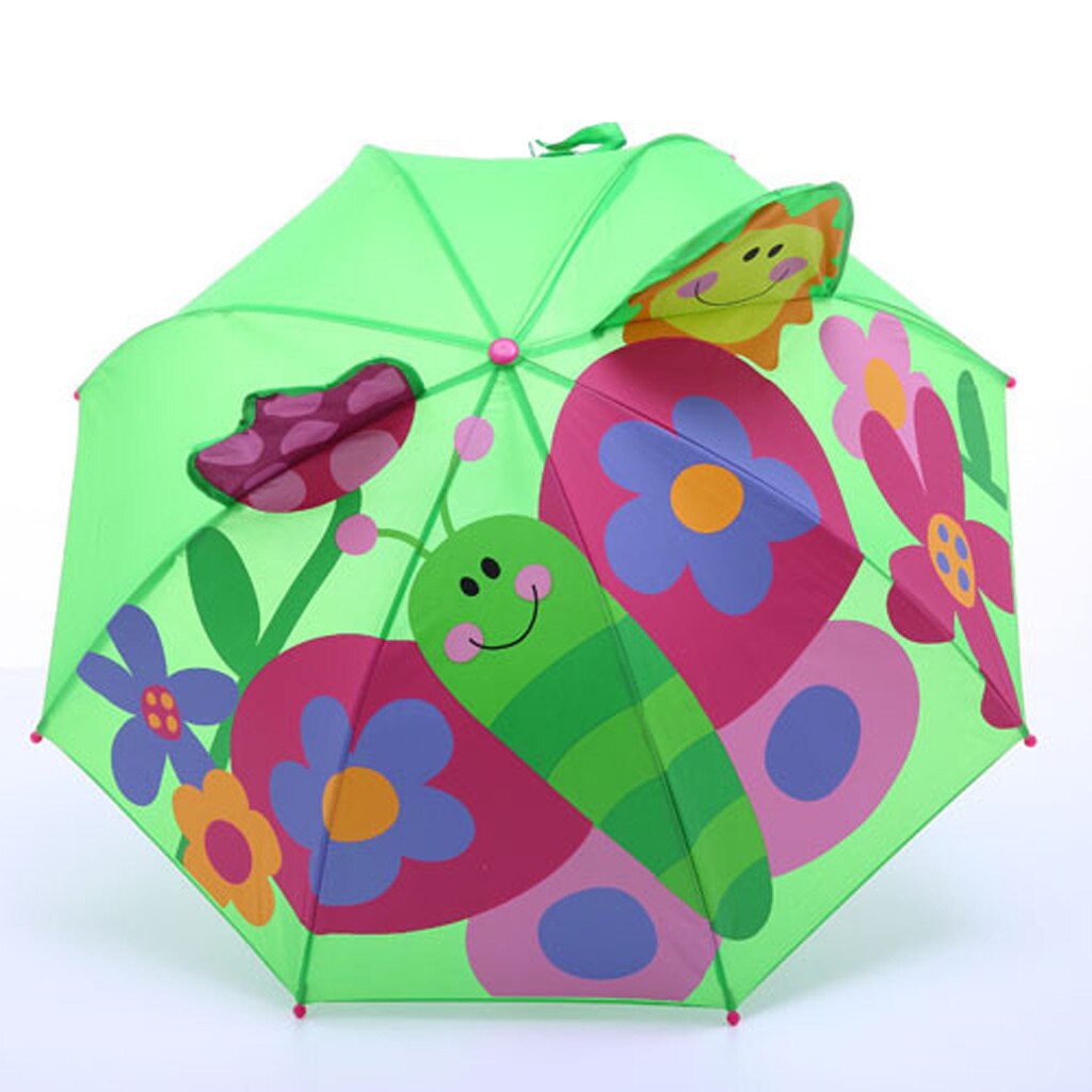 Baby piger drenge 3d tegneserie beskyttelse uv stråler paraply børn børn print cover parasol til sol regn udendørs paraply: D