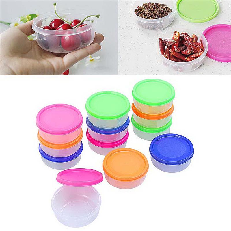 24 stk 150ml praktisk mini plastbolle oppbevaring matkasse rund mini crisper fryser mikrobølgeovn tilgjengelig