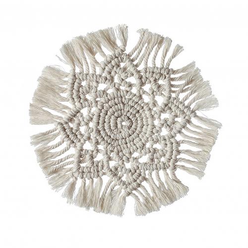 Nordisk rundvävd solrosvärmeisolering macrame placemat kuddeunderlägg: Default Title
