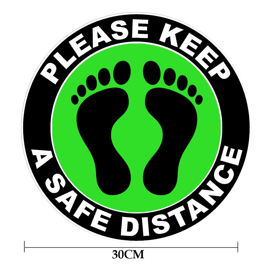 Adesivo Da Pavimento Per Distanziamento Sociale – 50 Cm – Stop, Attendere Qui – Antiscivolo R10