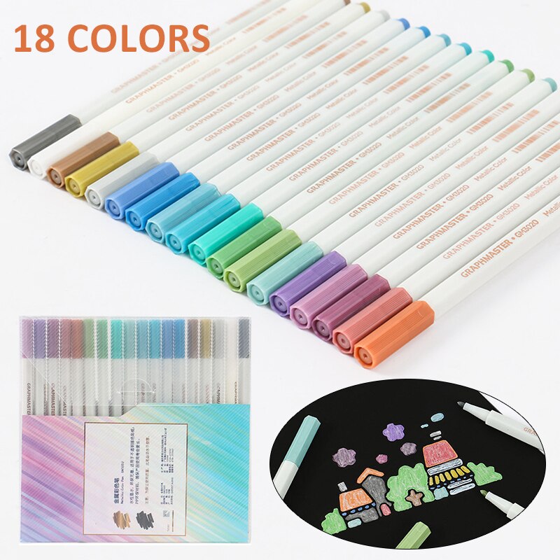 18 Kleuren Premium Acryl Pennen Marker Pennen Verf Pen Schrijven Op Stenen Glas Onderwijs Kantoorbenodigdheden