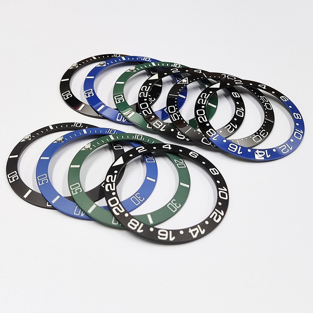 38*30.8mm Sloping Super Luminous Ceramic Bezel Insert Divers Replacement of watch accessories parts
