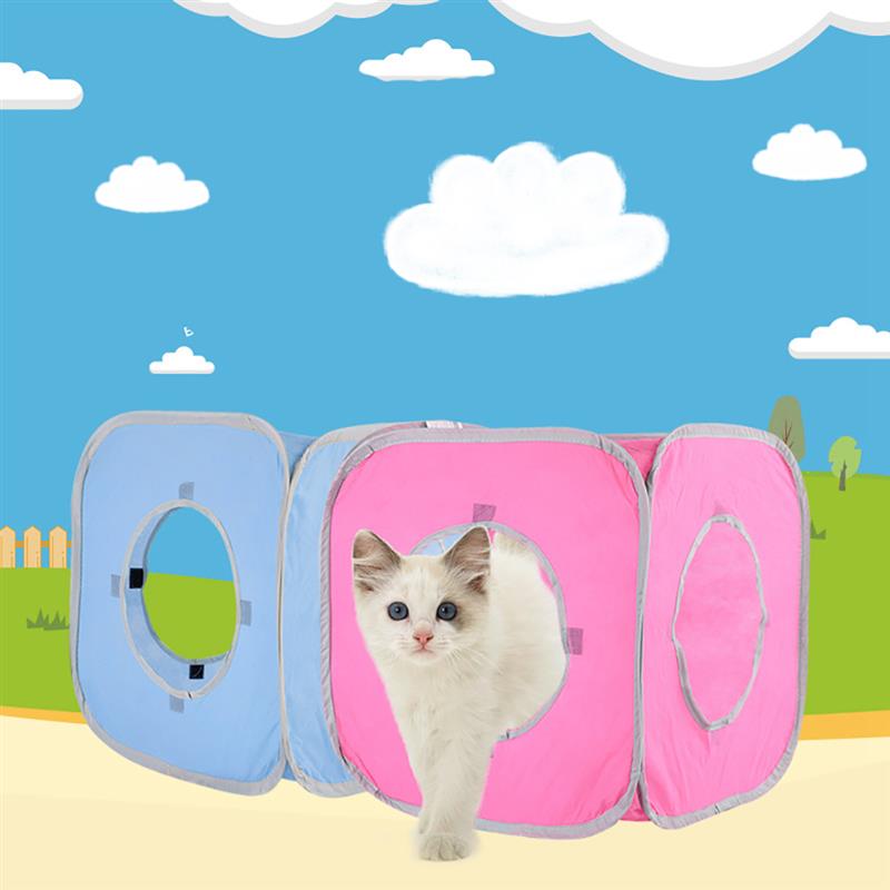 Draagbare Vouwen Kat Cube Grappige Inklapbare Pop-Up Kat Tunnel Speelgoed Kat Tent Kat Bed Eenvoudige Bediening Puppy Play huis Voor Kittens
