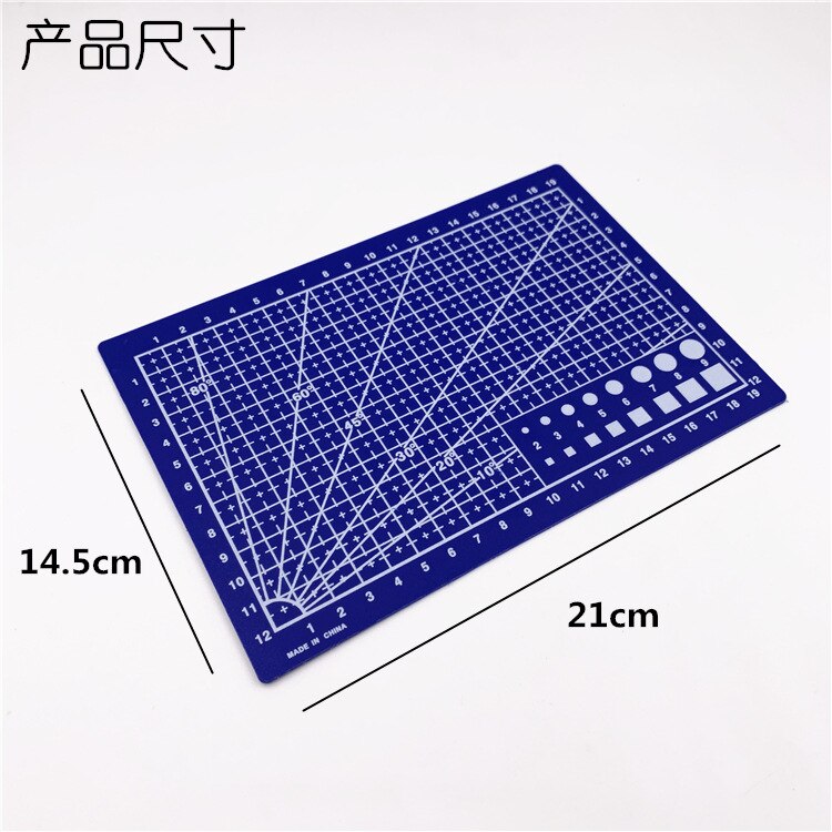 1PC 30*22cm A4 Grid Lines Self Healing Cutting Mat Craft Card Fabric Leather Paper Board: A5 blue