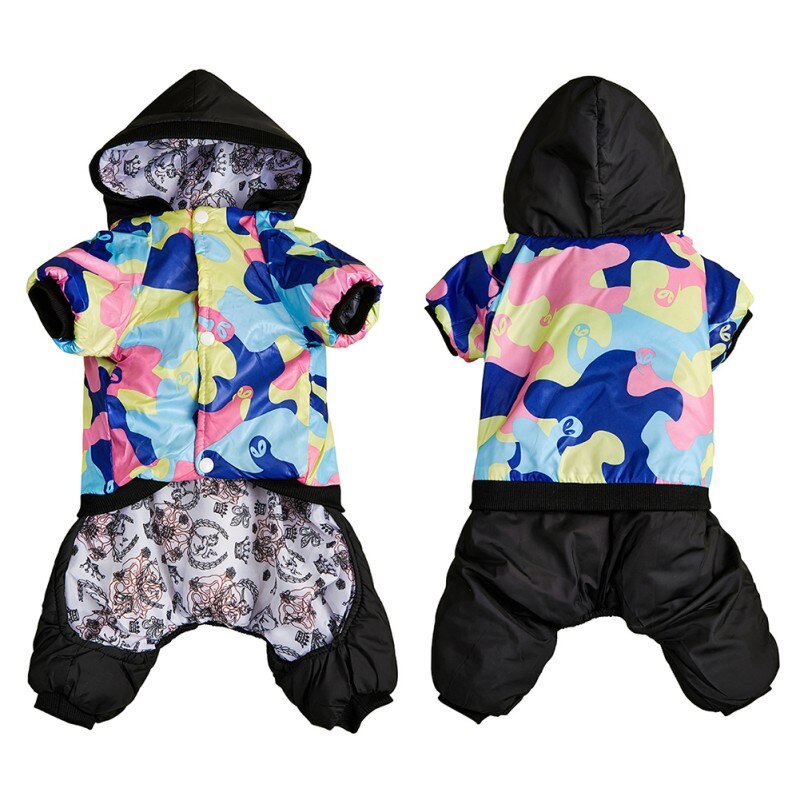 -Hiver bouledogue français Camouflage Costumes pour chien neige doudoune manteau pour petit moyen chien vêtements pour animaux de compagnie combinaison