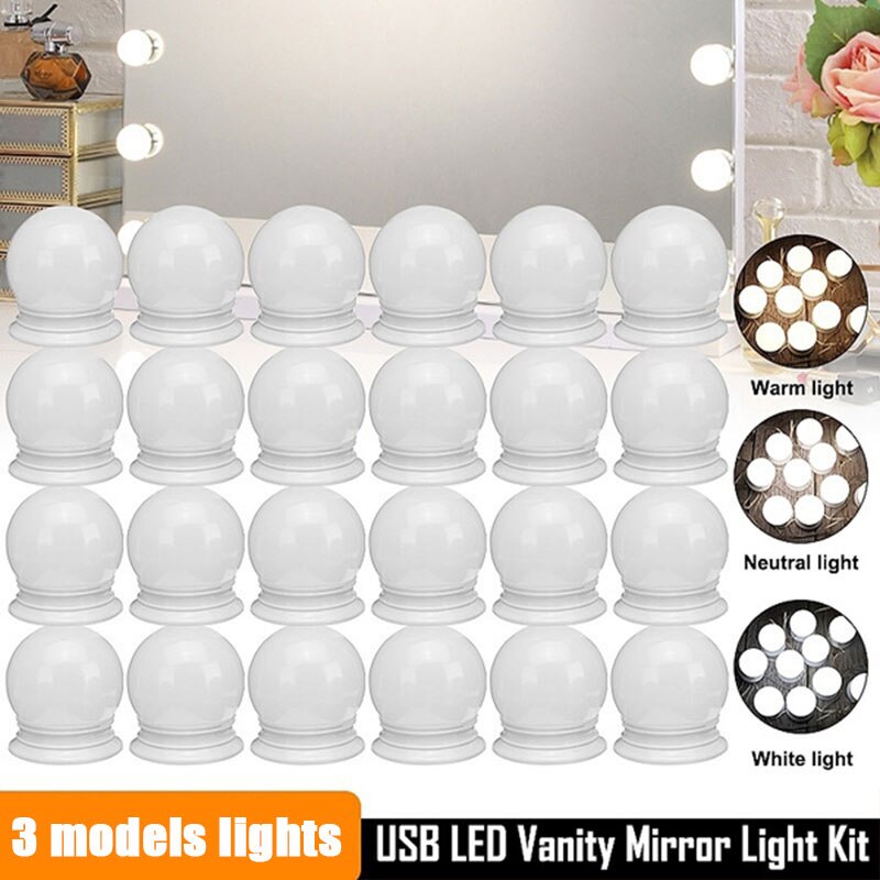 Hollywood Style LED Bulbs Vanity Makeup Dressing Table USB Mirror Lights Kit