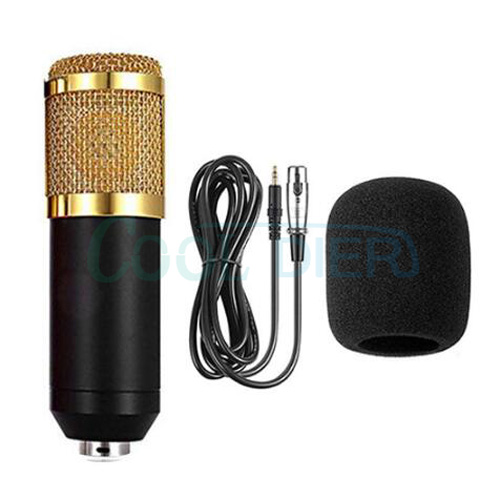 COOL DIER BM800 Condenser Microphone With Shock Mount Mikrofon Condenser Sound Recording MIC For Radio Braodcasting: only black