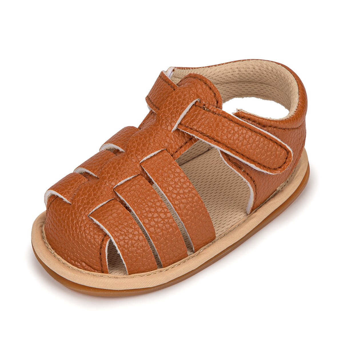 2021 estate neonato neonato ragazze scarpe in pelle PU suola morbida Sneakers vuote sandali scarpe adatte per scarpe da presepe 0-18M: Brown / 13-18 mesi