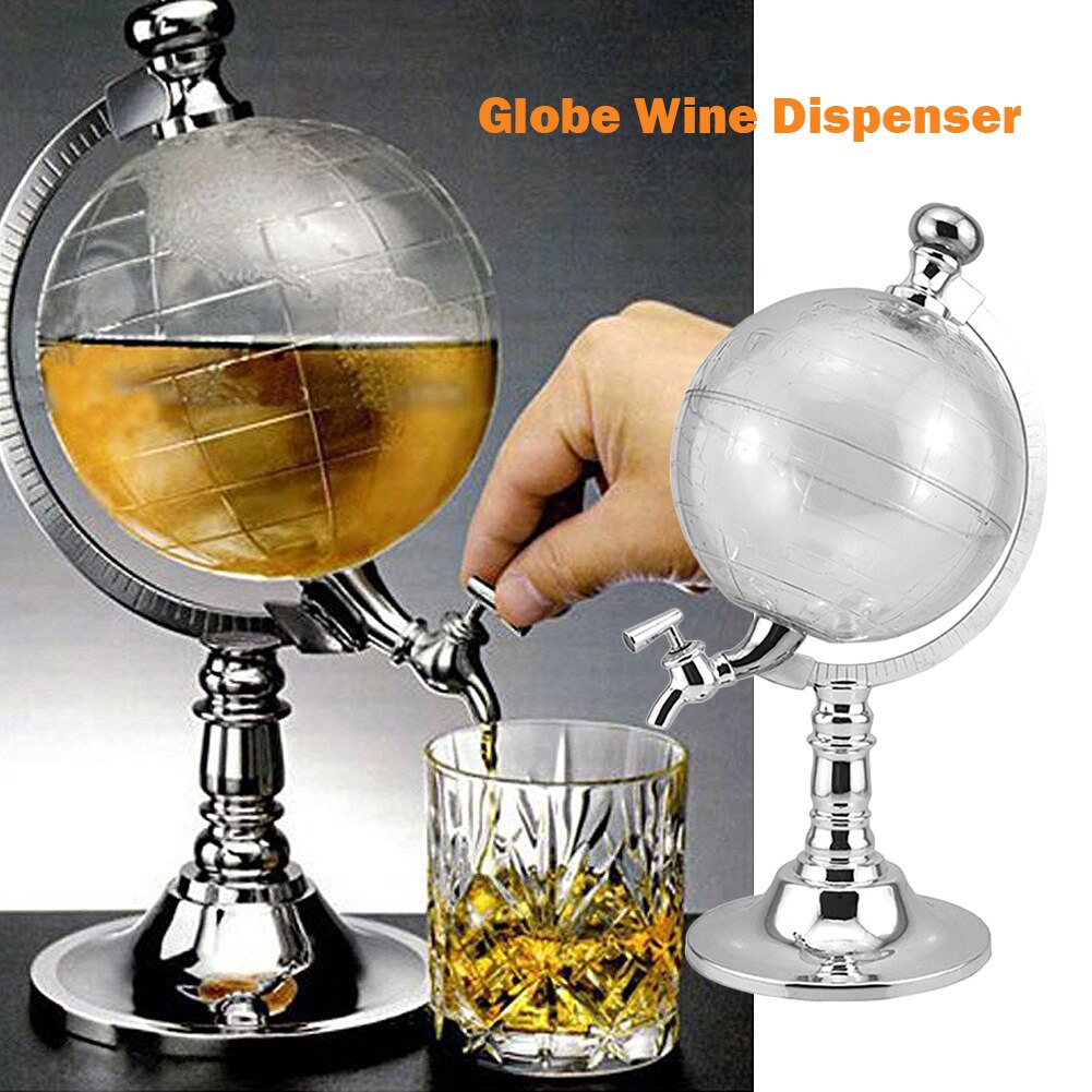 3,5 L Globus Wein Whiskey Dekanter Alkohol Spender Glas Bahre Schnaps Spender Sieb Getränke Händler Ausgießer mit Wasserhahn