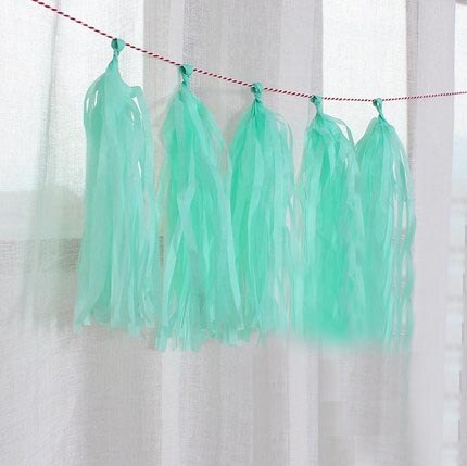 5 stk/parti silkepapir kvaster fest bryllup dekoration guirlande ammern pom pom guirlande gør det selv udendørs fest bryllup dekoration tissue: Tiffany
