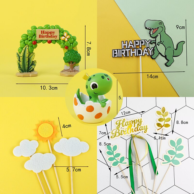 Söt äggskal dinosaurie tecknad baby dekoration lövsnöre archetree cake topper för barn födelsedagsfest tillbehör bakning: Dinosaurie kostym