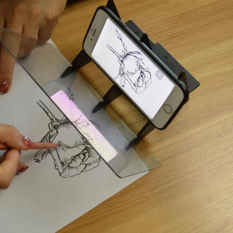 Children's led projection drawing copy board projector painting tracing board sketch mirrored reflection dimming bracket phone holder