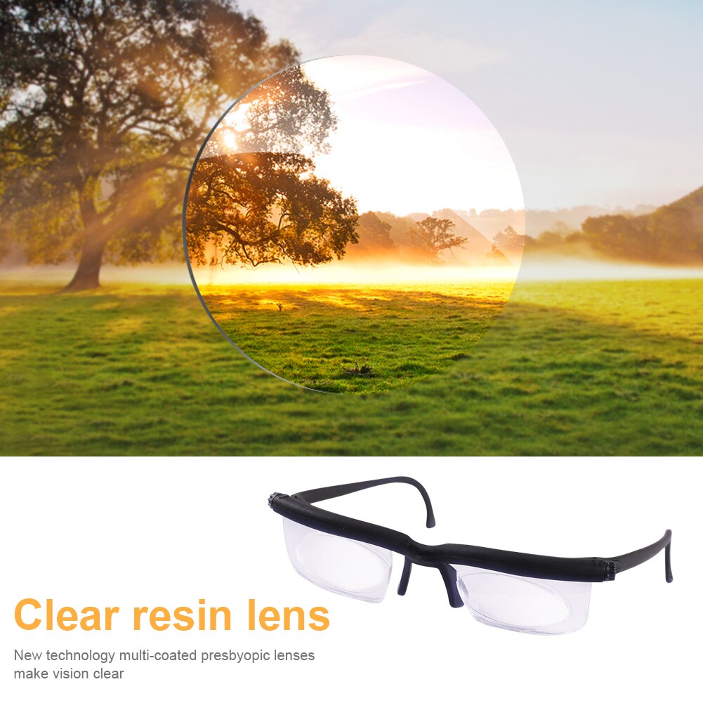 Adjustable Strength Lens Eyewear Variable Focus Distance Vision Zoom Glasses Protective Magnifying Glasses with Storage Bag