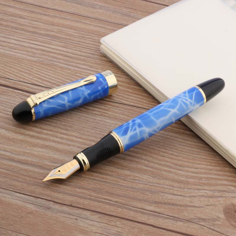 Jinhao X450 Metalen Vulpen Blauw Groen Gouden Inkt Pen Kantoor Schoolbenodigdheden Schrijven: Sky Blue