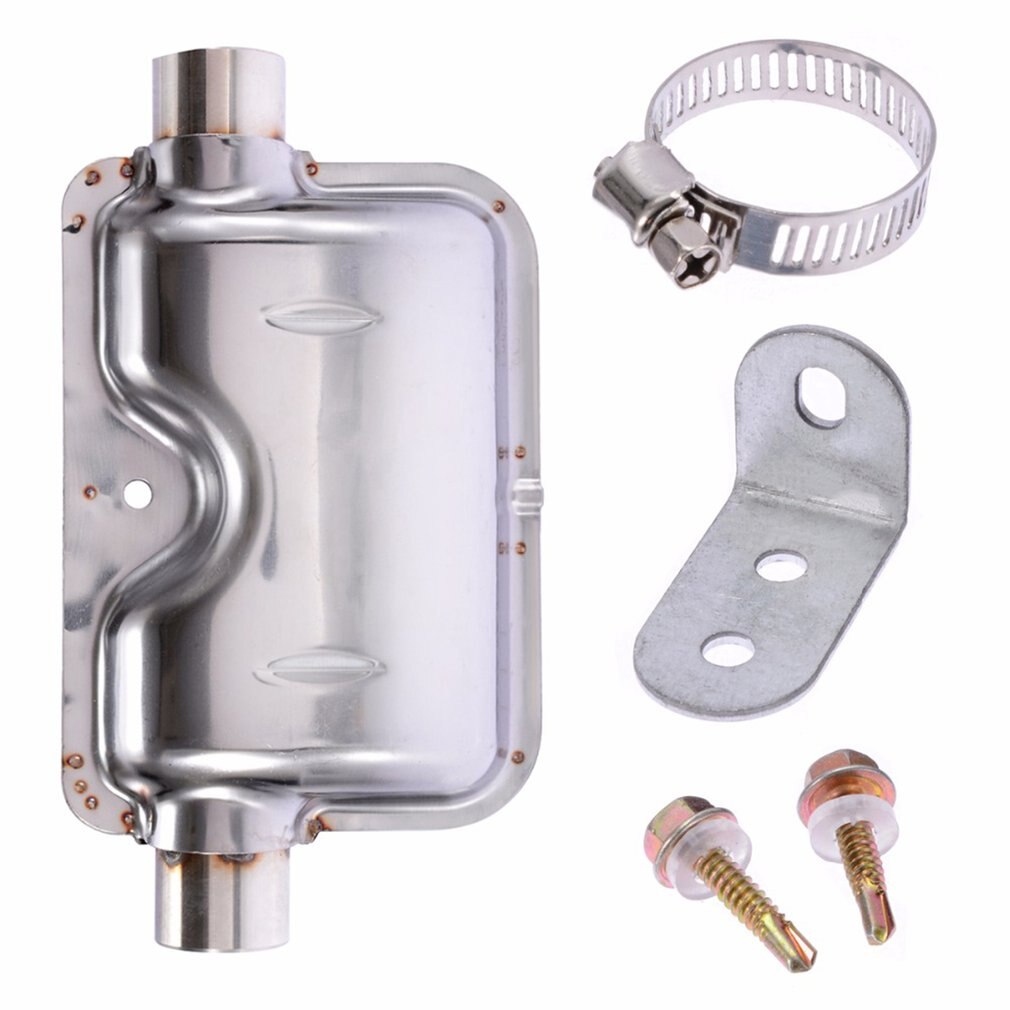 60cm Car Stainless Steel Material Exhaust Pipe Corrugated Round Pipe Parking Silencer Diesel Heater Silver