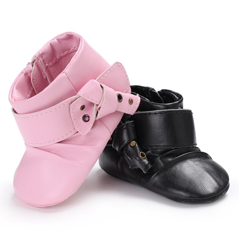 Inverno quente do bebê da menina sapatos de couro do plutônio rendas-up sapatos de pele macia prewalker andando da criança do bebê meninos sapatos botas de inverno para o bebê