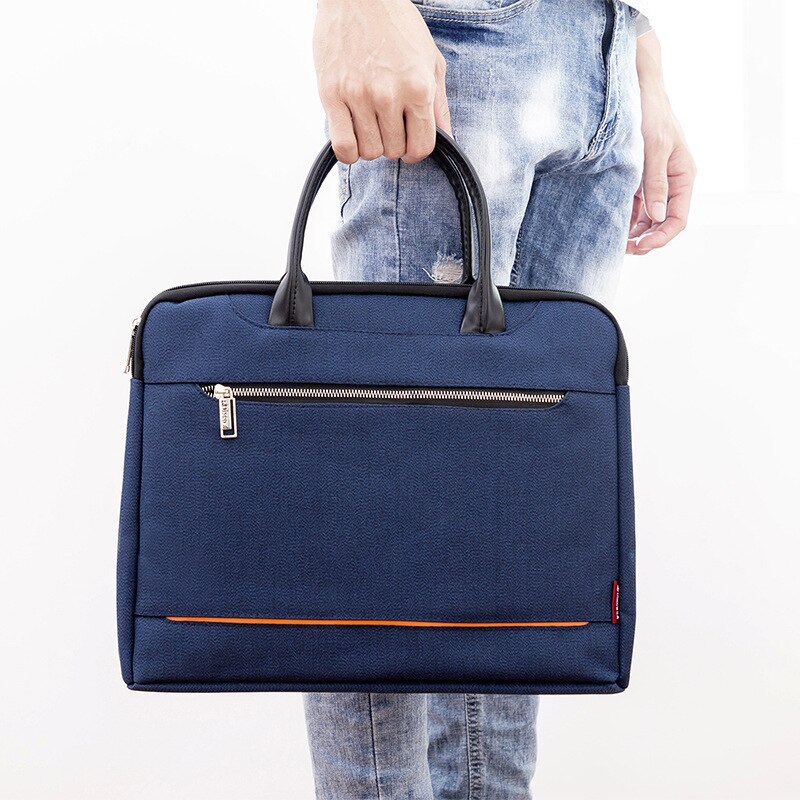 Leren laptoptas kantoortas kleine tas voor mannen aktetas dames heren handtas sac a main femme bolsa bolsa masculina aktetas: Blauw