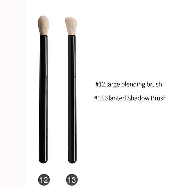 Ovw 2 stk geit kosmetikk sminke børster verktøy naturlig hår svart maleri tre håndtak brochas maquillaje pelo natura