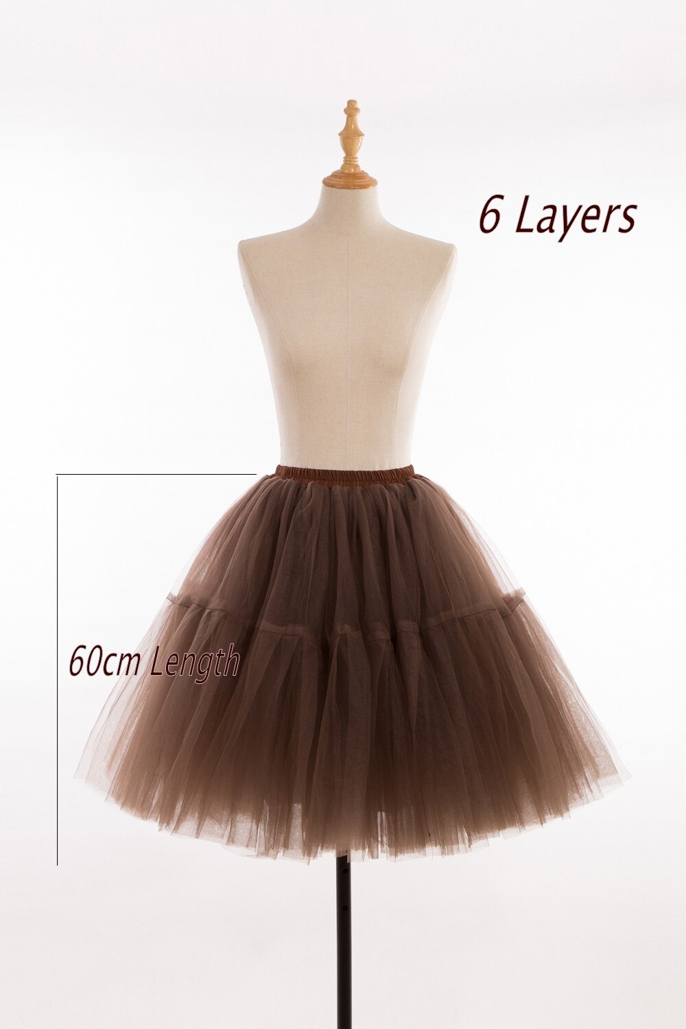 A-Line Short Petticoat Colorful Short Underskirt 6 layers Bridal Tulle Petticoats For Wedding Dress Wedding Accessories