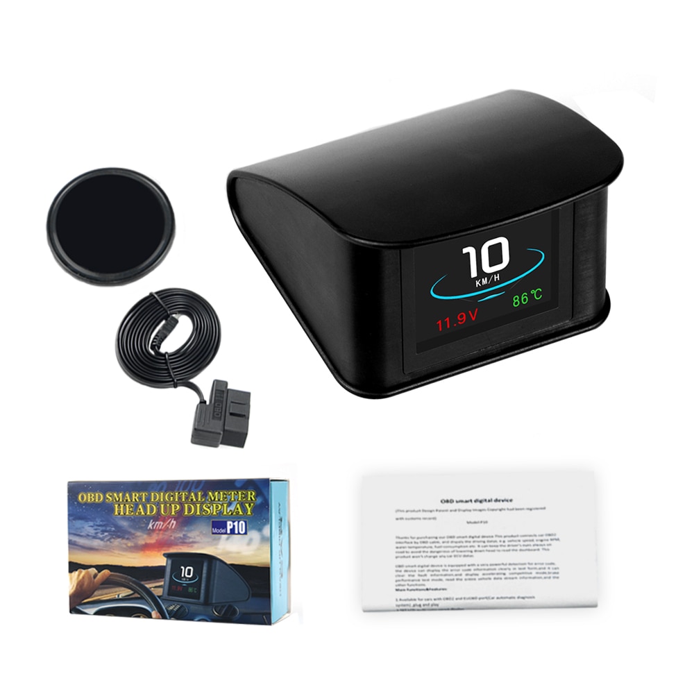 P10 hud auton ajotietokone auton digitaalinen gps obd ajo head up näyttö nopeusmittari jäähdytysnesteen lämpötilan diagnostiikkatyökalu