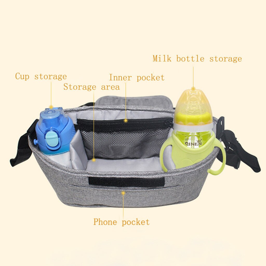 Universal Baby Stroller Organizer Bag with Cup Holder Includes Shoulder Strap Organizer Pocket Stroller Accessories @35