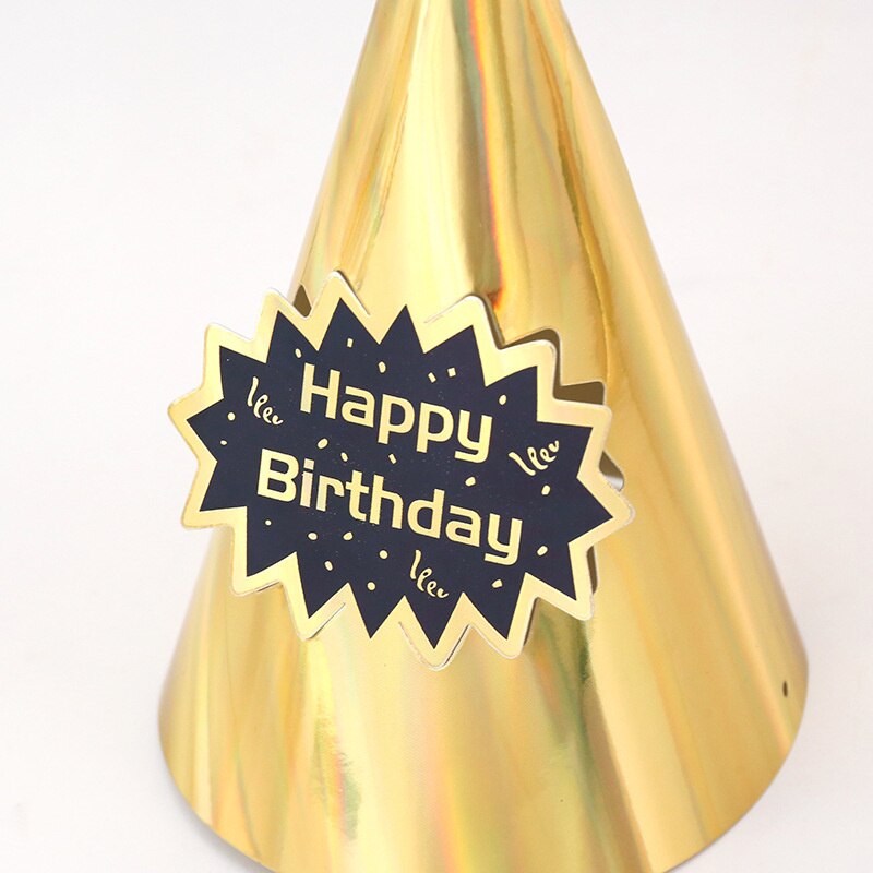 Golden birthday hat gold sequin cardboard birthday party hat birthday party decoration supplies gold silk party hat