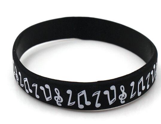 Nuovo 50Pcs nota musicale Braccialetto In Silicone Regalo di Promozione Riempito Braccialetto di Colore Regali Creativi: Rhodium placcato