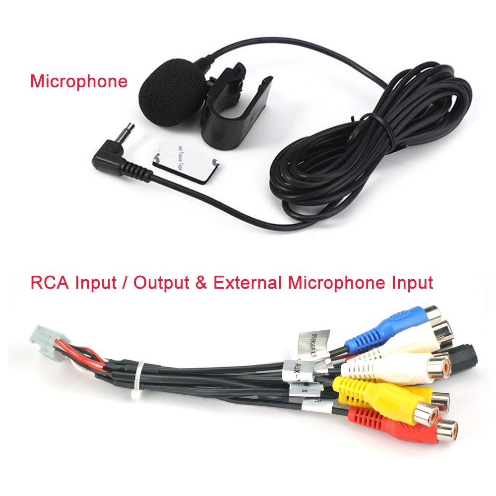 Rca strømkabel passer kun til rytme, og lexxson og eznoetronics android-system har mikrofonindgangskameraindgang og mikrofon: Rca mikrofonkabel