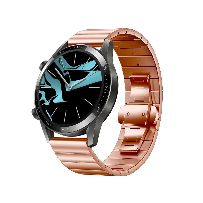 Heren dames horlogeband roestvrij staal 20mm 22mm voor huawei gt  gt2 horlogeband met vlindersluiting: Roségoud