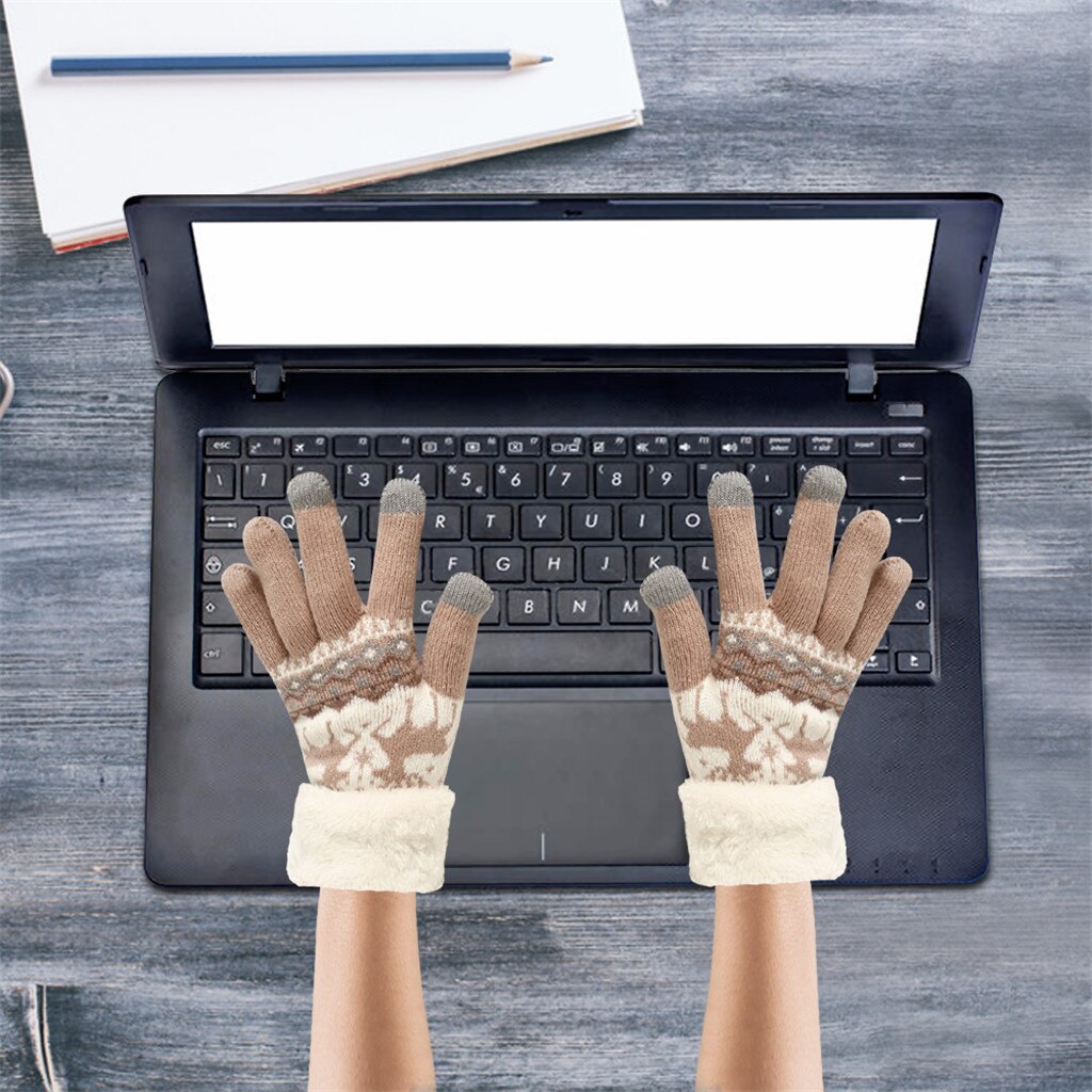 Winter Touchscreen Handschuhe Baby Kinder Extra-warme Fleece Handschuhe Weihnachten Winter Wolle Gestrickte Warme Handschuhe Unisex L1105