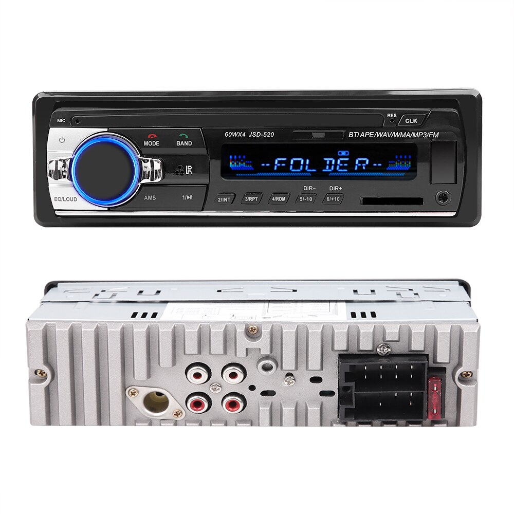 Autoradio JSD 520 estéreo para coche 1 Din coche Radio 12V Bluetooth V2.0 Fm Entrada Aux receptor de Audio de coche Usb SD Mp3 Mmc Wma manos libres: ISO