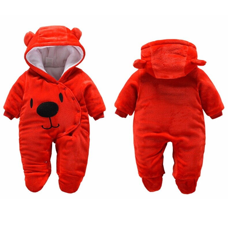 Newborn Winter Bear Jumpsuit Baby Clothing Girl Cartoon Clothes Boy Clothes Thickened Baby Jumpsuit