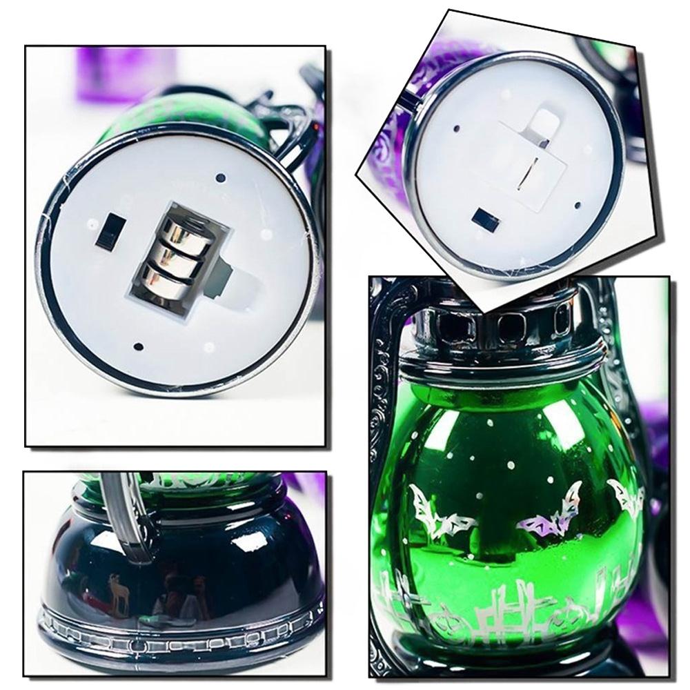 Heks slot led lys lampe halloween led lanterne vintage fest hængende indretning bærbar lille olie græskar lys led nat lys