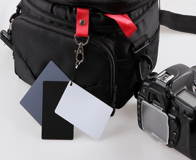 Camera Accessoires 3 In 1 Pocket Digitale Camera 18% Wit Zwart Grijs Balance Card Met Neck Strap