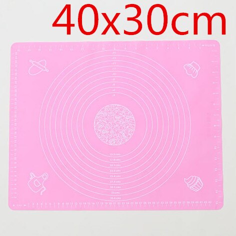 Non-stick Siliconen Verdikking Mat Rolling Deeg Liner Pad Gebak Cake Bakvormen Pizza Cake Board Keuken Bakken Accessoires: Pink L